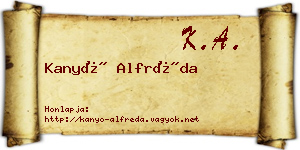 Kanyó Alfréda névjegykártya